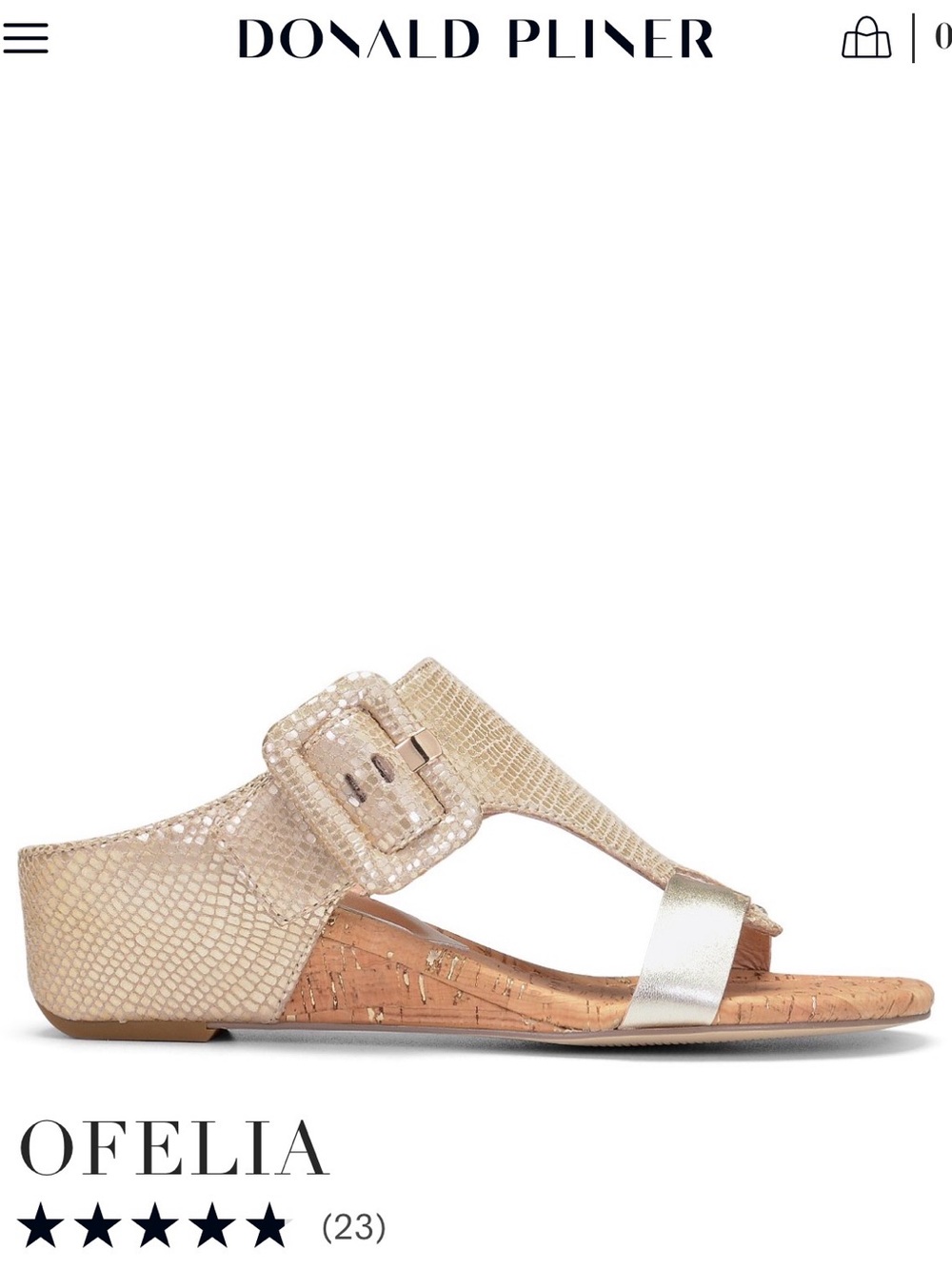 Donald J. Pliner Ofelia Sandal  shoes Metallic Gold tan cork Taupe size 6.5